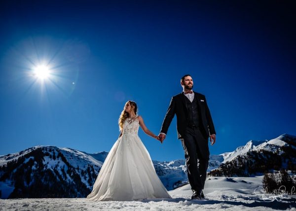 photos de mariage à la neige en montagne par olivier Fréchard