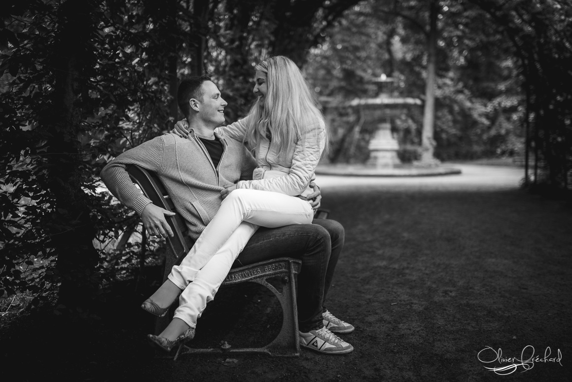 photo de couple à l'Orangerie à Strasbourg