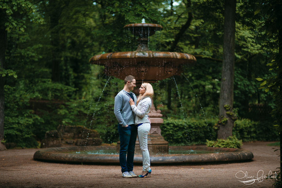 photo de couple à l'Orangerie à Strasbourg
