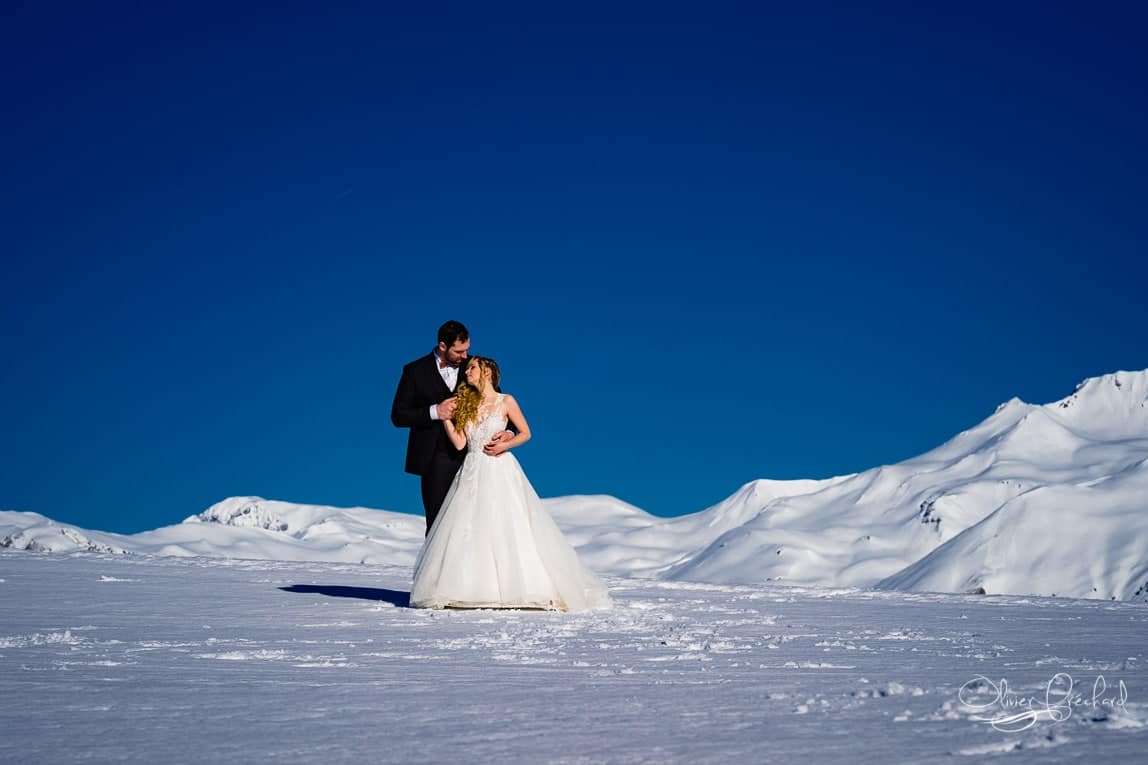 photos de mariage à la neige en montagne par olivier Fréchard