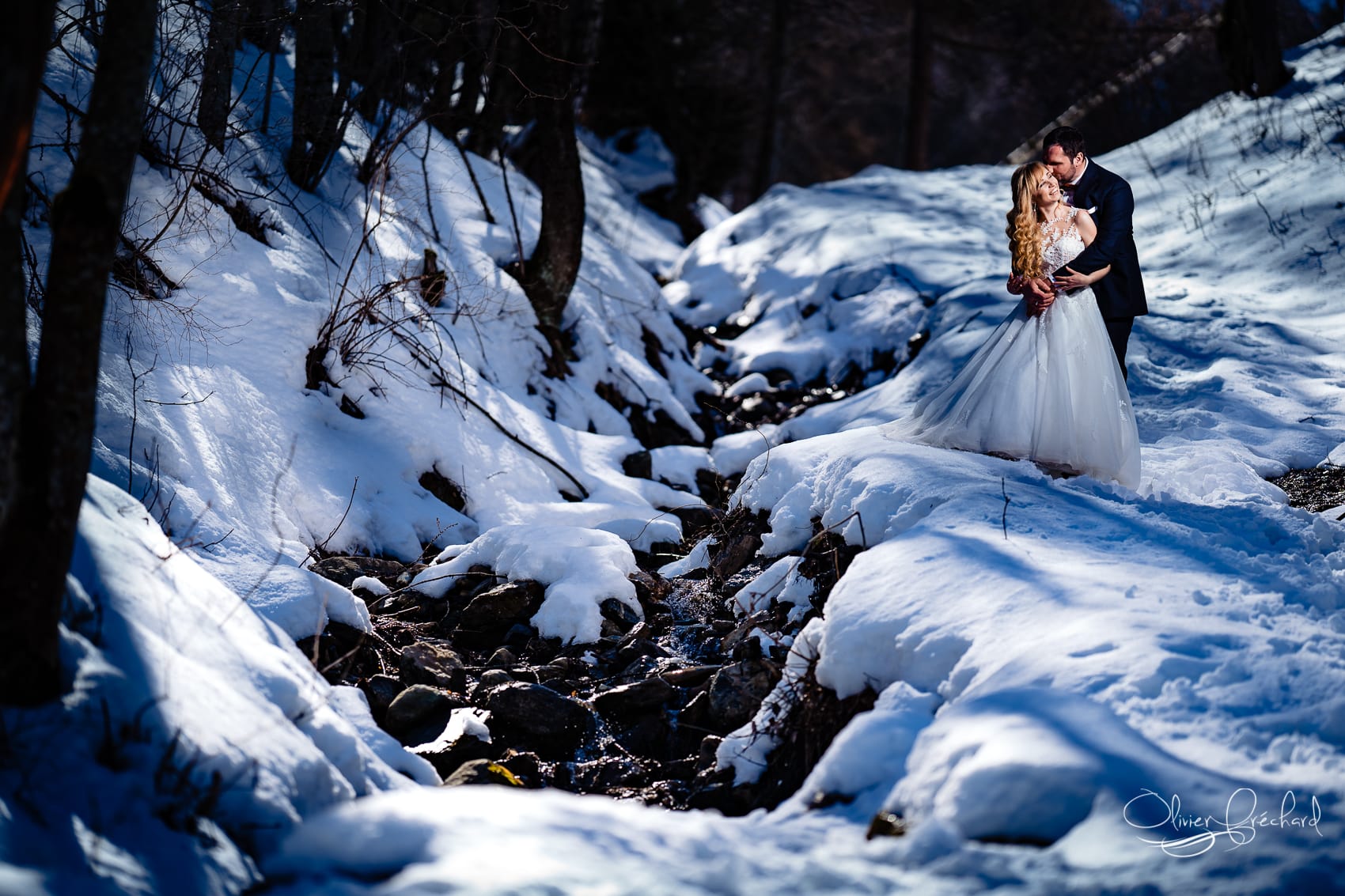 photos de mariage en montagne dans la neige
